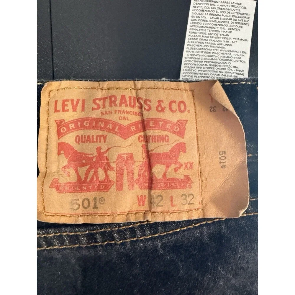 Levi's Men's Black Dark Wash Denim Jeans Straight Regular Fit Mid Rise Button
